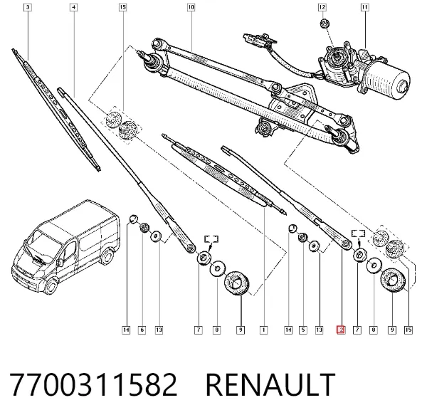 Поводок стеклоочистителя 7700311582 Renault (RVI)