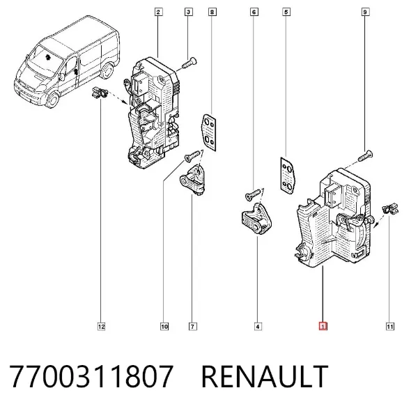 Замок водительской двери 7700311807 Renault (RVI)