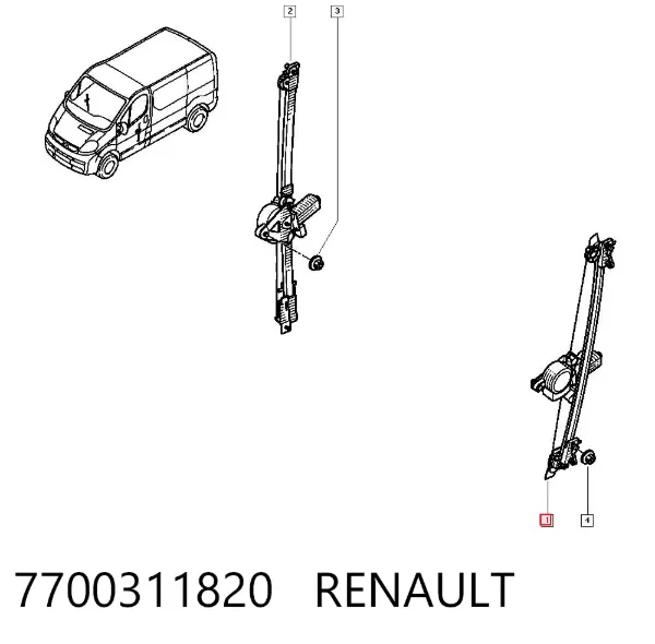 Стеклоподъемник передней левой двери 7700311820 Renault (RVI)