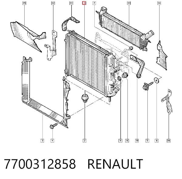 Радиатор 7700312858 Renault (RVI)