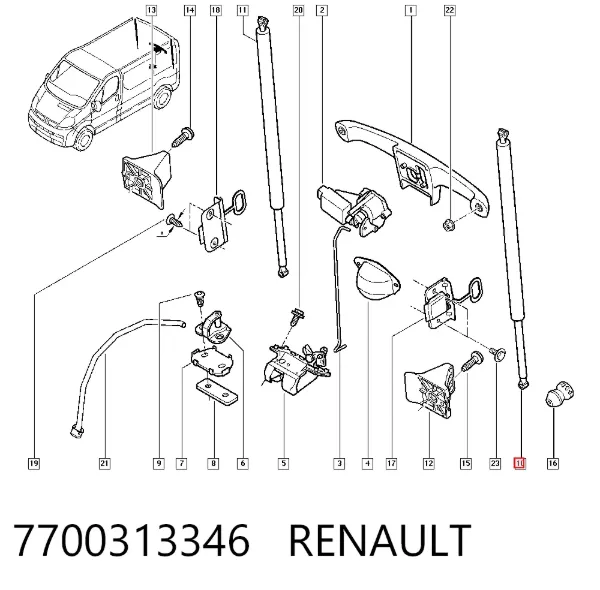 Амортизатор багажника 7700313346 Renault (RVI)