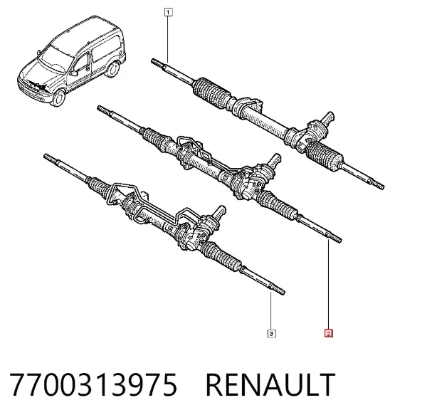 Рулевая рейка 7700313975 Renault (RVI)