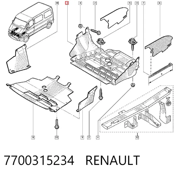 Защита двигателя 7700315234 Renault (RVI)