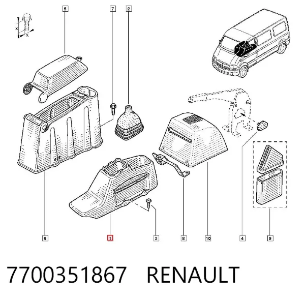 Консоль панели управления центральная 7700351867 Renault (RVI)