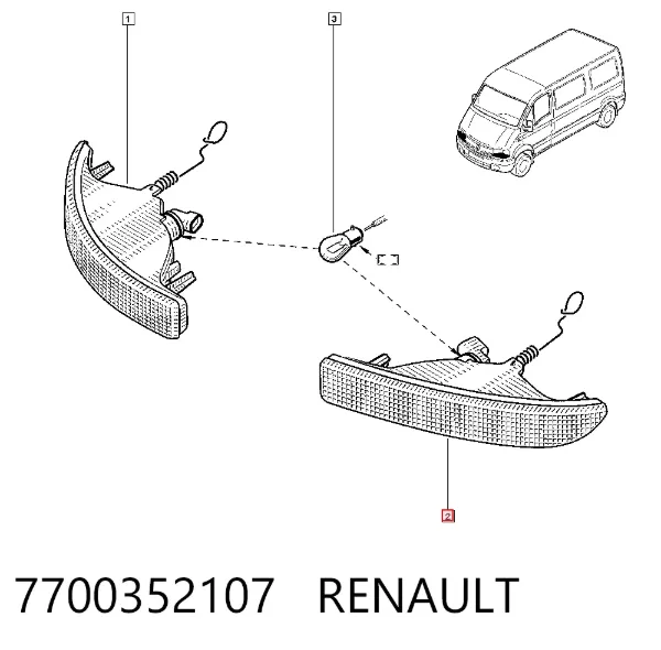 Поворотник левый 7700352107 Renault (RVI)