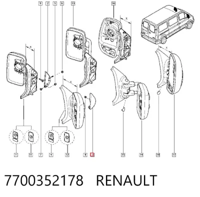 Накладка стойки кузова внешняя передняя правая RENAULT 7700352178