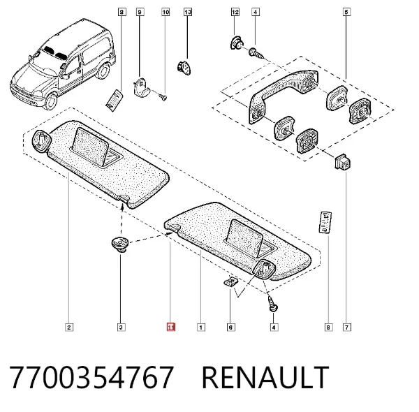 Солнцезащитный козырек 7700354767 Renault (RVI)