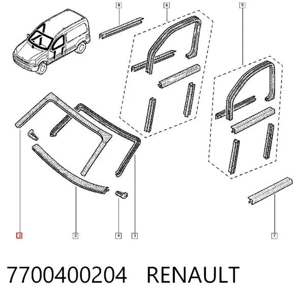 Молдинг лобового стекла 7700400204 Renault (RVI)