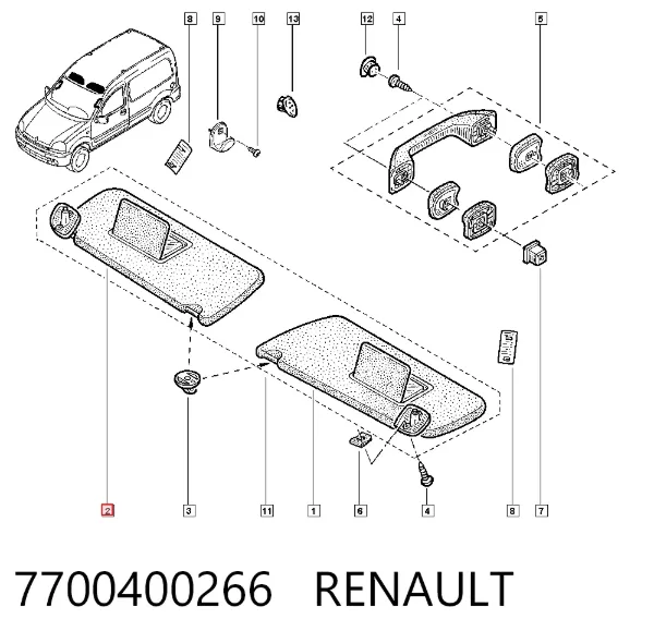 Солнцезащитный козырек 7700400266 Renault (RVI)