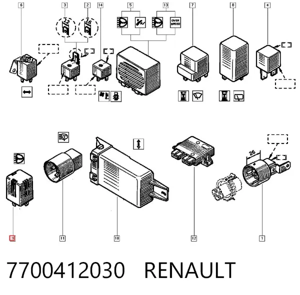 Реле многофункциональное 7700412030 Renault (RVI)