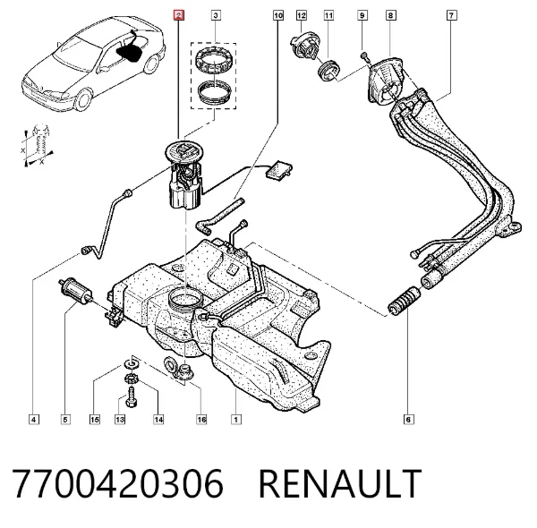 Бензонасос 7700420306 Renault (RVI)
