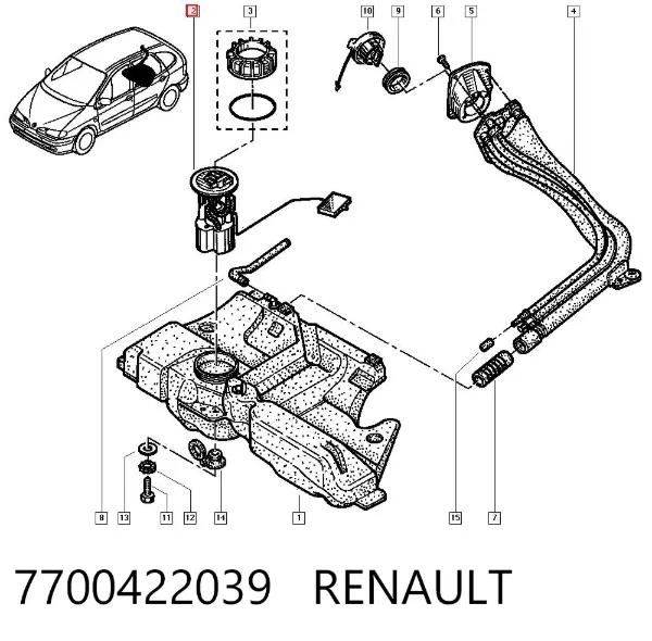 Датчик уровня топлива 7700422039 Renault (RVI)