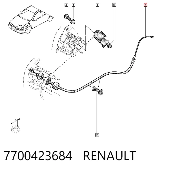 Трос сцепления 7700423684 Renault (RVI)