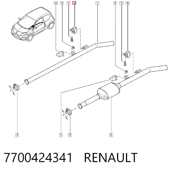 Подушка глушителя 7700424341 Renault (RVI)