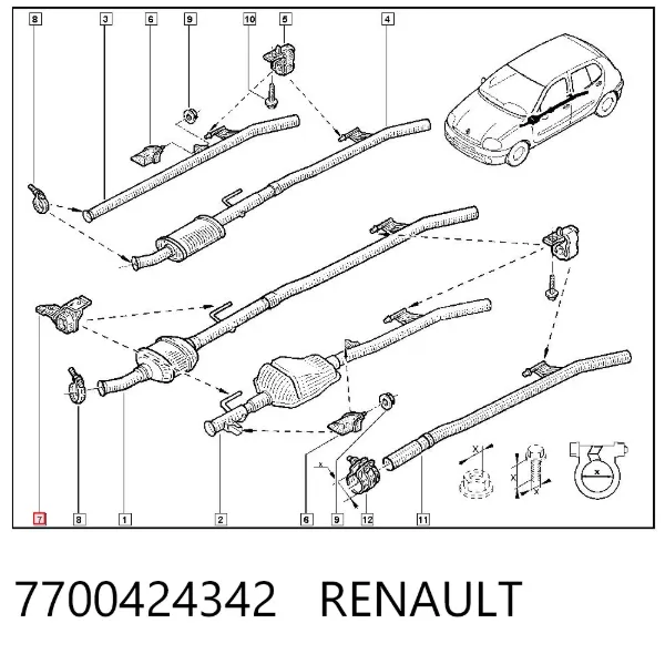 Подушка глушителя 7700424342 Renault (RVI)