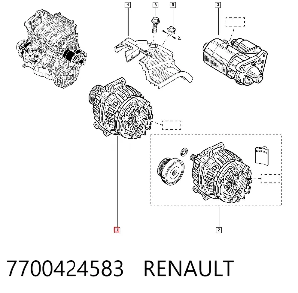 Генератор 7700424583 Renault (RVI)