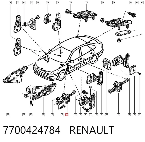 Ограничитель двери 7700424784 Renault (RVI)