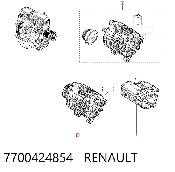 Генератор 7700424854 Renault (RVI)