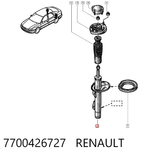 Амортизатор задний 7700426727 Renault (RVI)
