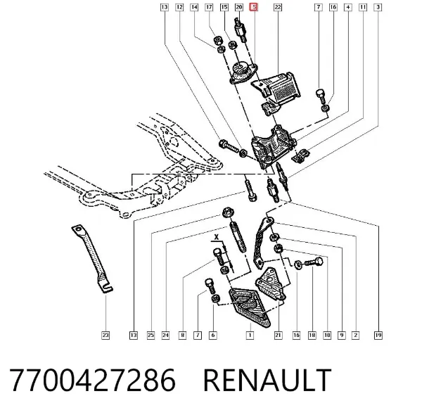 Левая подушка двигателя 7700427286 Renault (RVI)