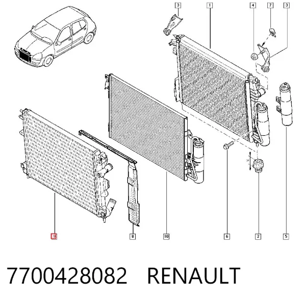 Радиатор 7700428082 Renault (RVI)