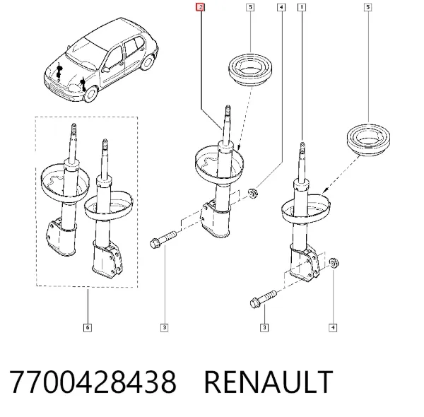 Амортизатор передний 7700428438 Renault (RVI)