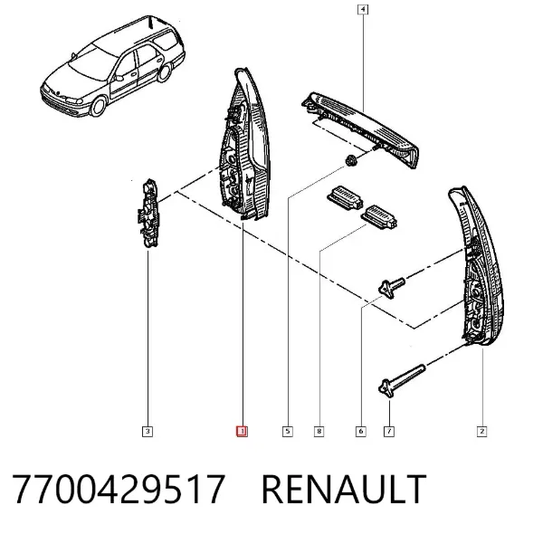 Задний фонарь 7700429517 Renault (RVI)