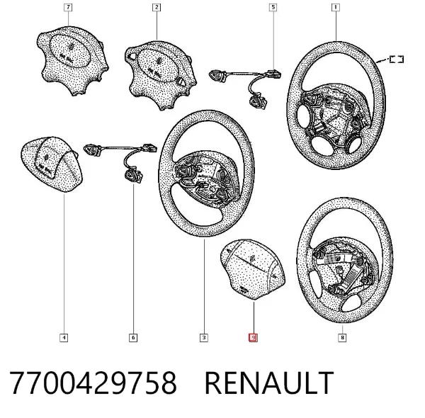 Подушка безопасности водителя 7700429758 Renault (RVI)