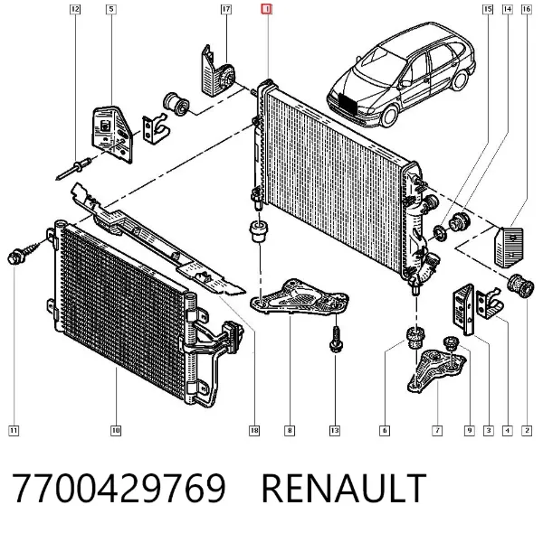 Радиатор 7700429769 Renault (RVI)