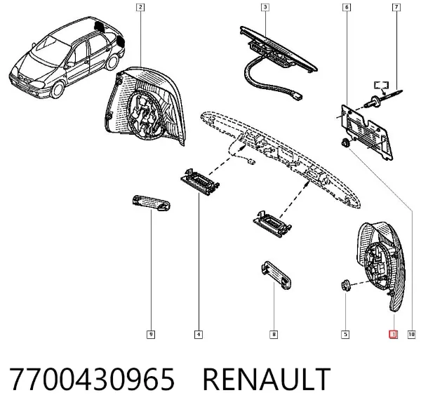 Фонарь задний левый 7700430965 Renault (RVI)