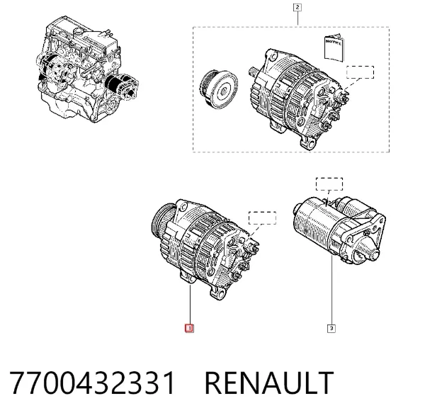 Генератор 7700432331 Renault (RVI)