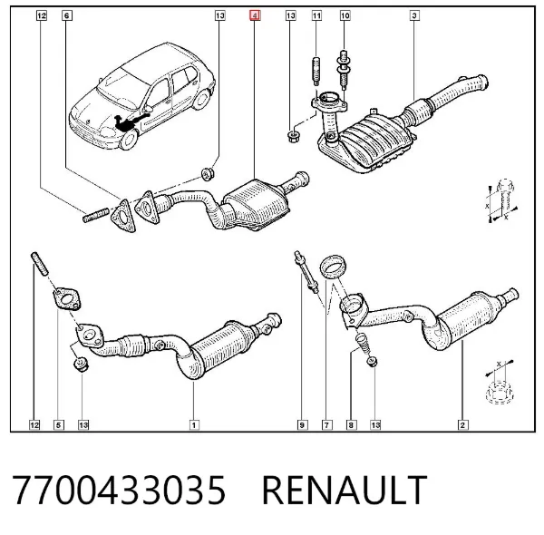 Катализатор 7700433035 Renault (RVI)