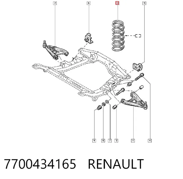 Передняя пружина 7700434165 Renault (RVI)