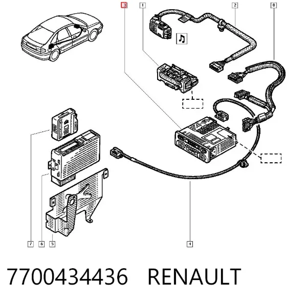 Магнитола 7700434436 Renault (RVI)
