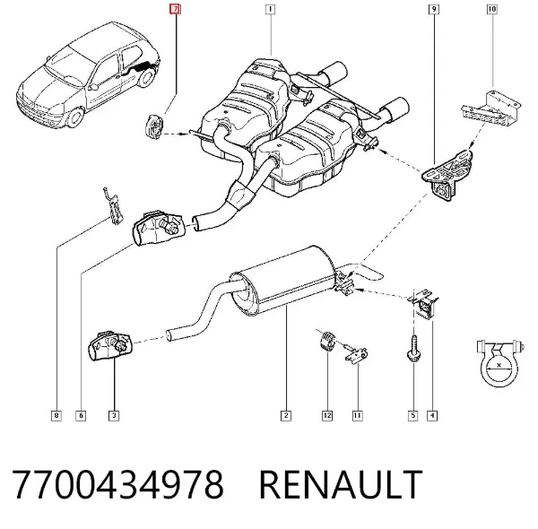 Подушка глушителя 7700434978 Renault (RVI)