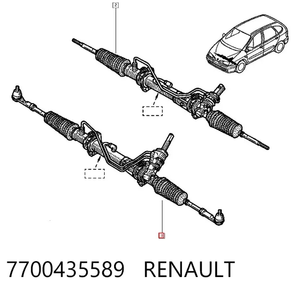 Рулевая рейка 7700435589 Renault (RVI)