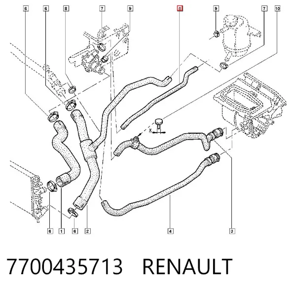Шланг расширительного бачка верхний 7700435713 Renault (RVI)