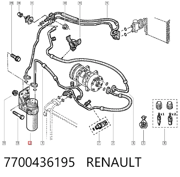 Осушитель кондиционера 7700436195 Renault (RVI)