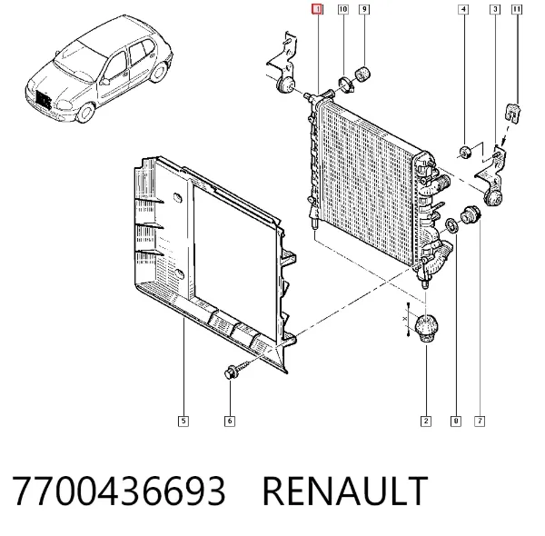 Радиатор 7700436693 Renault (RVI)