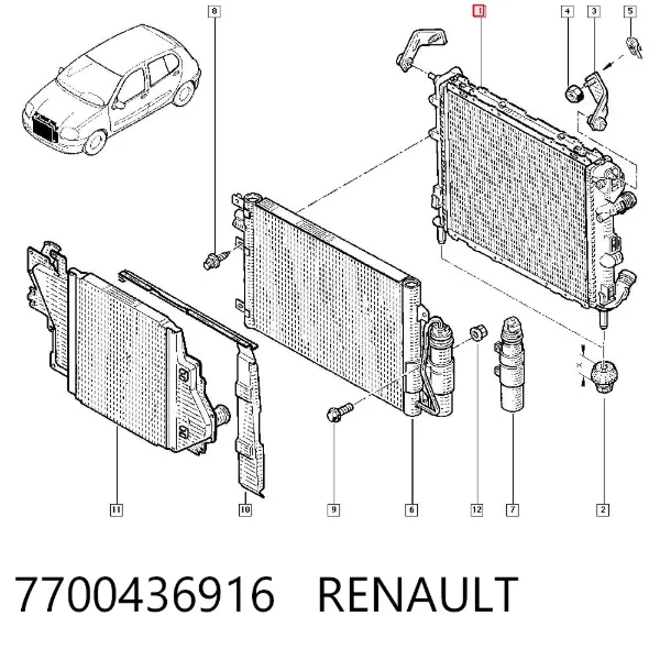 Радиатор 7700436916 Renault (RVI)