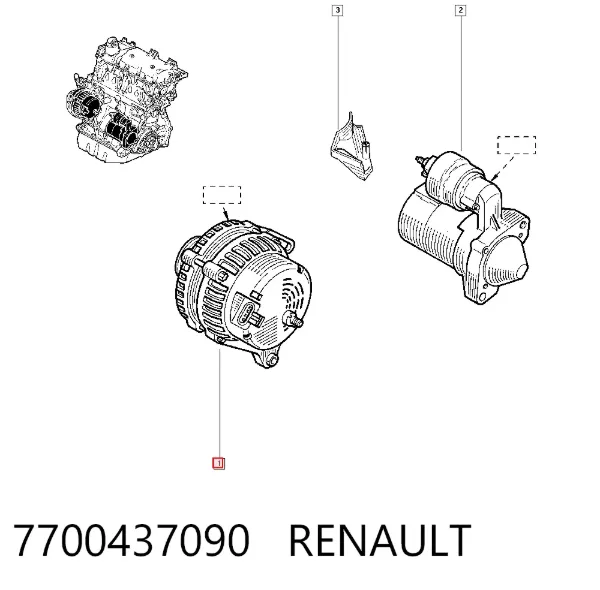 Генератор 7700437090 Renault (RVI)