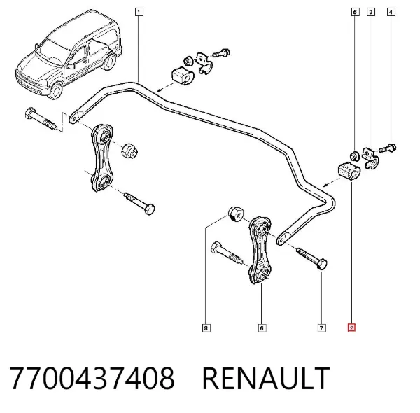 Втулка стабилизатора 7700437408 Renault (RVI)