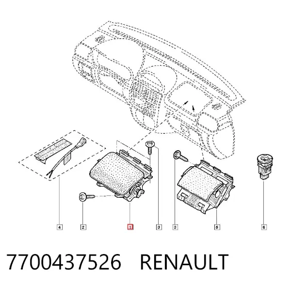 Подушка безопасности пассажира 7700437526 Renault (RVI)