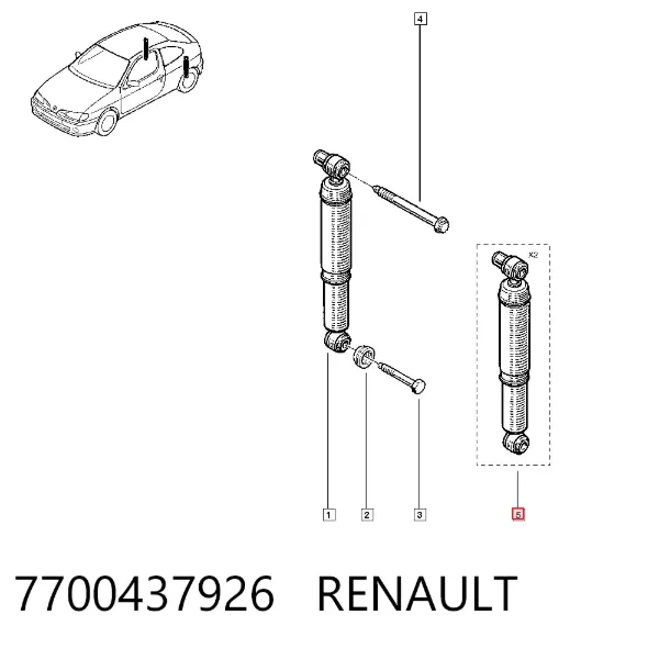 Амортизатор задний 7700437926 Renault (RVI)