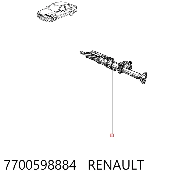 Рулевая рейка 7700598884 Renault (RVI)