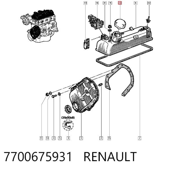 Крышка маслозаливной горловины 7700675931 Renault (RVI)
