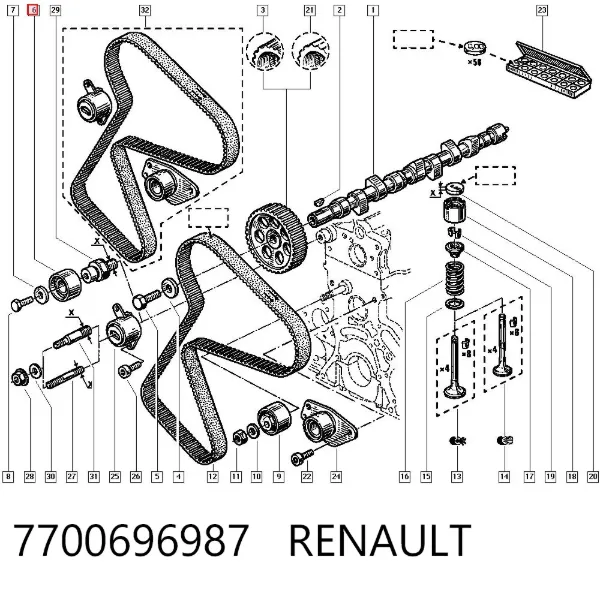 Паразитный ролик ГРМ 7700696987 Renault (RVI)