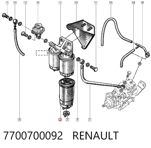 Топливный фильтр 7700700092 Renault (RVI)