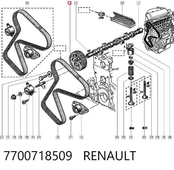 Шестерня распредвала 7700718509 Renault (RVI)