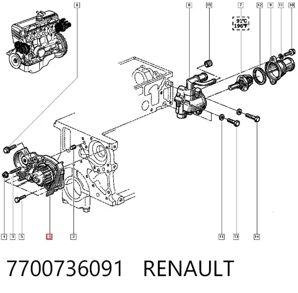 Помпа 7700736091 Renault (RVI)